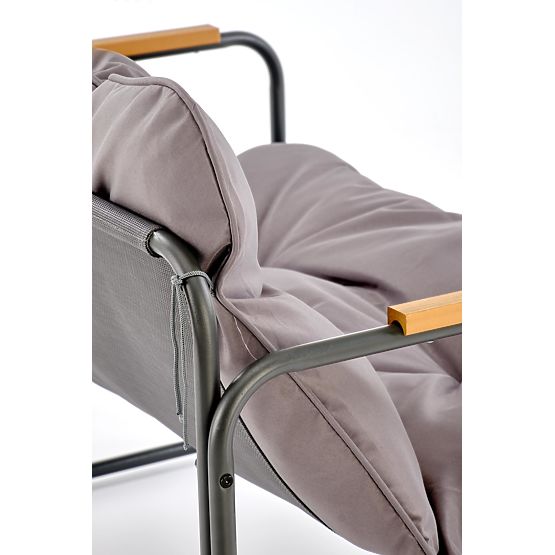 HUDSON, kerti garnitúra (kanapé, 2x fotel, asztal), szürke / barna (1p=1készlet)