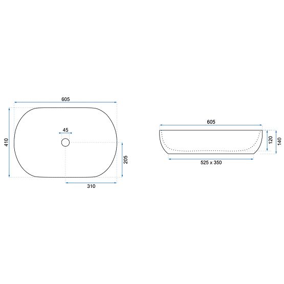 Időtlen Rea CLEO 61 Black edge mosdókagyló