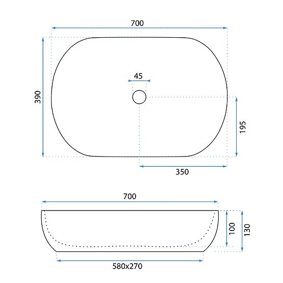 Időtlen Rea Cleo 71 Fehér mosdókagyló
