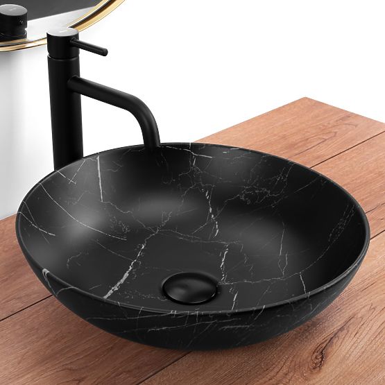 Időtlen Rea Fibo fekete matt mosdó