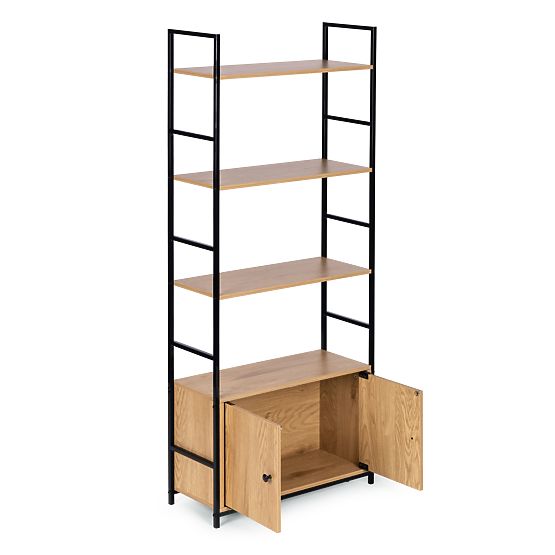 Indusztriális loft polc szekrénnyel, 4 polc, ModernHome