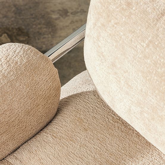 Inverno relaxációs szék bézs, krómozott