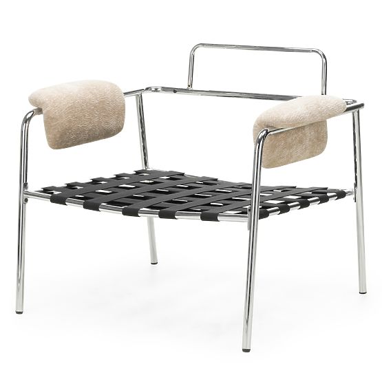 Inverno relaxációs szék bézs, krómozott