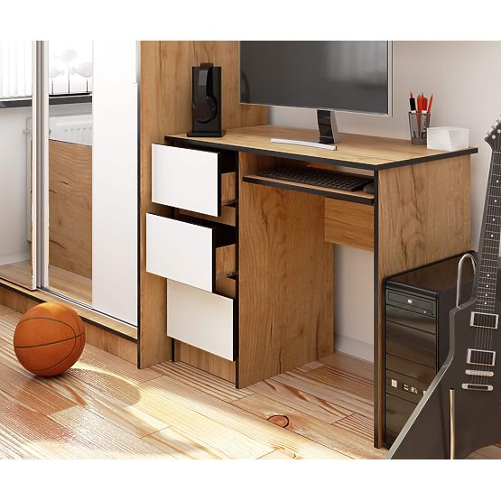 ÍRÓASZTAL A-6 CLP CRAFT TÖLGY / FEHÉR BALOS