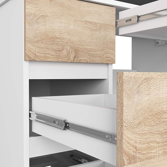 ÍRÓASZTAL A-7 CLP PK FEHÉR / SONOMA BALOS