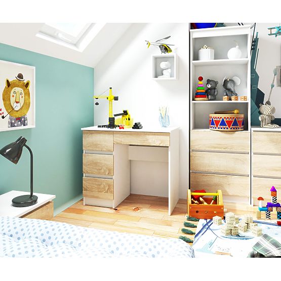 ÍRÓASZTAL A-7 CLP PK FEHÉR / SONOMA BALOS