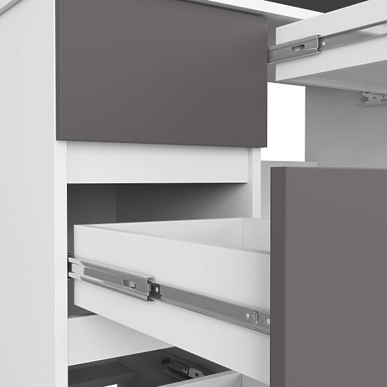 ÍRÓASZTAL A-7 CLP PK FEHÉR/SZÜRKE BALOS