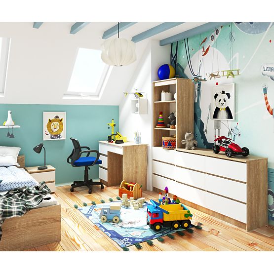 ÍRÓASZTAL A-7 CLP PK SONOMA TÖLGY / FEHÉR BALOS