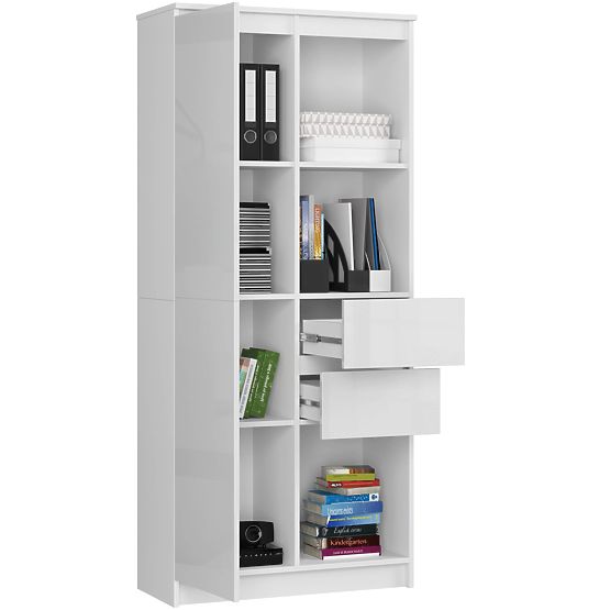IRODAI POLC R 80 cm CLP R15 PK FEHÉR / FEHÉR FÉNYES