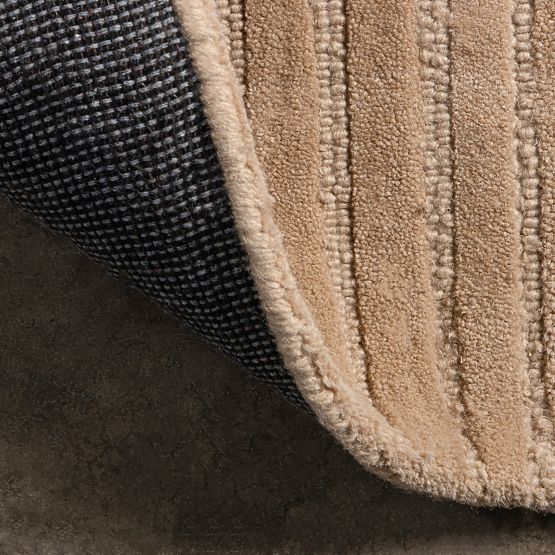 Isla téglalap alakú szőnyeg, ívek, tuftált, gyapjú, sötét bézs, Szőnyeg mérete: 190x290