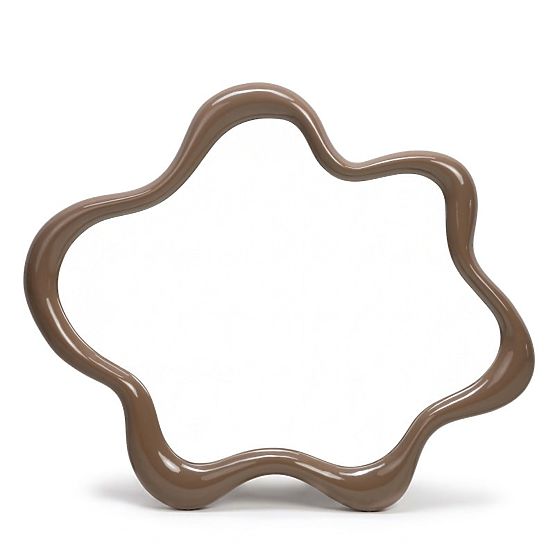 Izzi függő tükör, szabálytalan, világosbarna/mocha, fényes