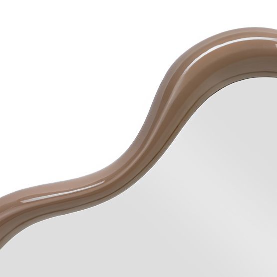 Izzi függő tükör, szabálytalan, világosbarna/mocha, fényes