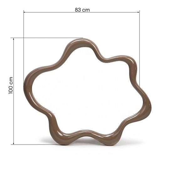 Izzi függő tükör, szabálytalan, világosbarna/mocha, fényes
