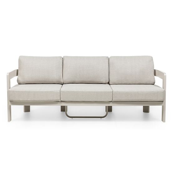 Japori kerti bútorkészlet, alumínium, világos bézs, lekerekített