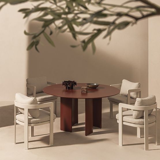 Japori kerti szék alumíniumból, világos bézs, lekerekített