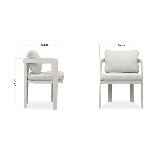 Japori kerti szék alumíniumból, világos bézs, lekerekített