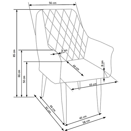 K287 szürke szék (1p=2db)