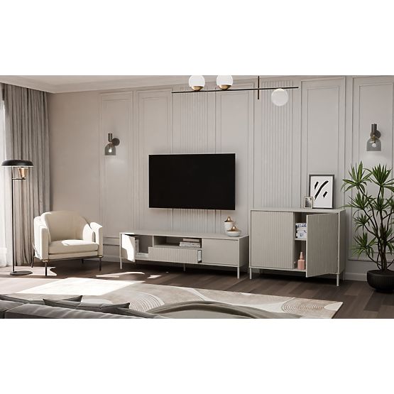 KAMARO 2D SLIM KASMÍR Komód Lamelás Előlap