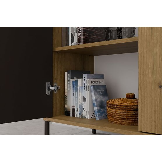 KAMARO 2DD SLIM/SIMA ARTISAN TÖLGY Vitrin Bordázott és Klasszikus Előlap