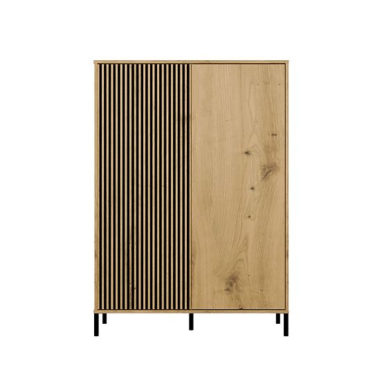 KAMARO 2DD SLIM/SIMA ARTISAN TÖLGY Vitrin Bordázott és Klasszikus Előlap