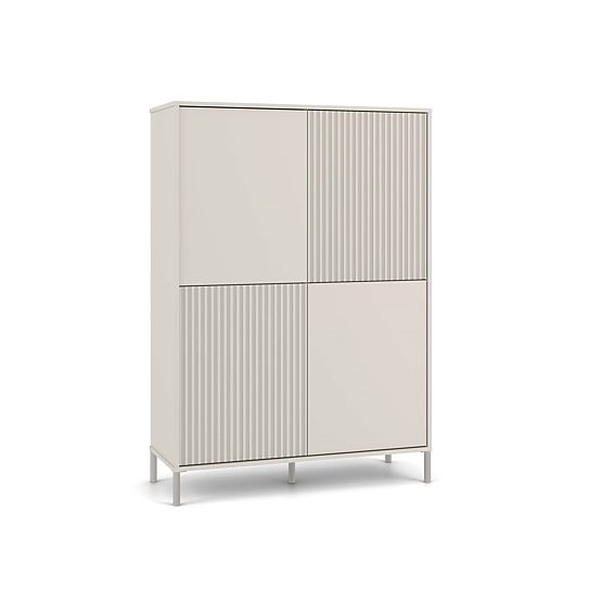 KAMARO 4DK SLIM/SIMA KASMÍR Vitrin 4 Ajtó Bordázott + Klasszikus Előlap