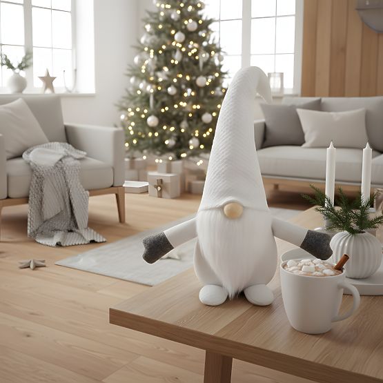 Karácsonyi manó 35cm YX045 Fehér