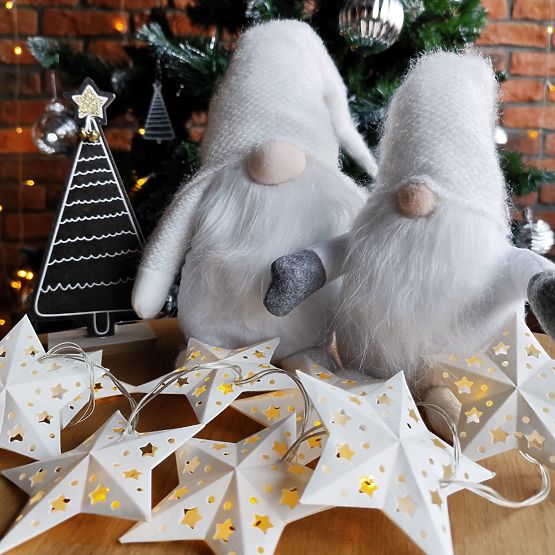 Karácsonyi manó 35cm YX045 Fehér