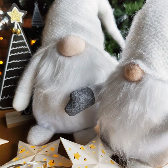 Karácsonyi manó 35cm YX045 Fehér