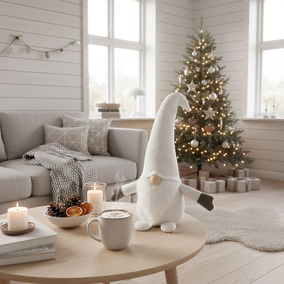 Karácsonyi manó 35cm YX045 Fehér