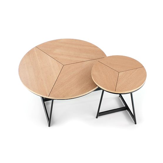 KARIDA dohányzóasztal természetes tölgy/fekete (1p=1db)