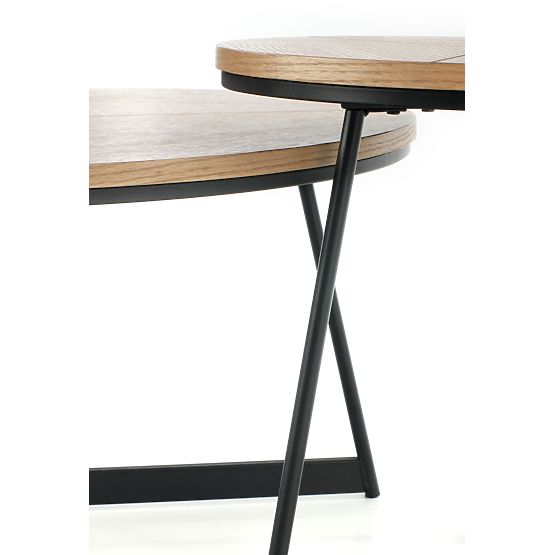 KARIDA dohányzóasztal természetes tölgy/fekete (1p=1db)