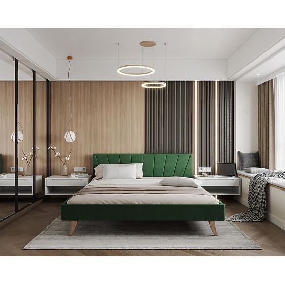 Kárpitozott ágy HEAVEN 140 x 200 cm - Zöld