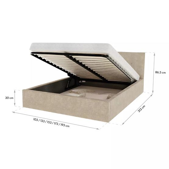 Kárpitozott ágy TULSA 180 x 200 cm - Oliva zöld