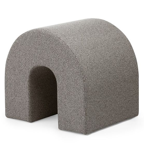 Kárpitozott Arc puff, lekerekített, világosbarna