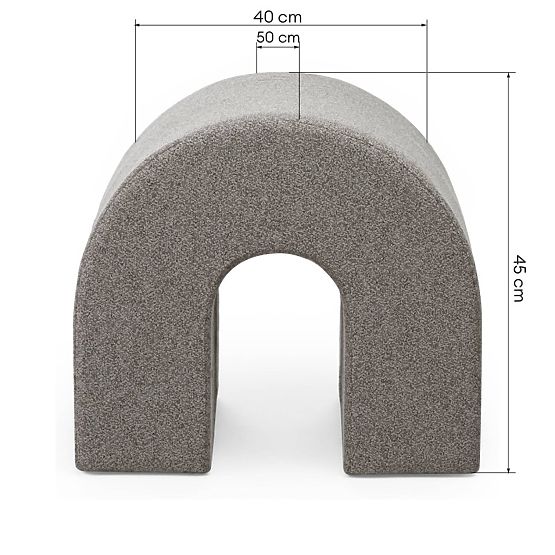 Kárpitozott Arc puff, lekerekített, világosbarna