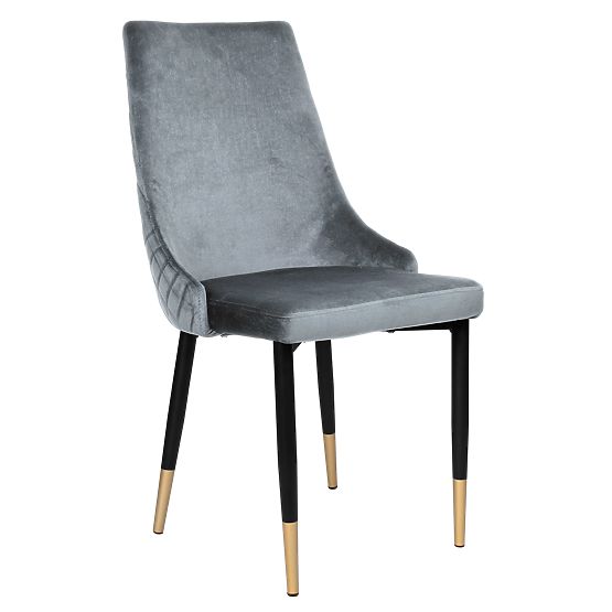 Kárpitozott bársony szék Vermont Velvet grafit