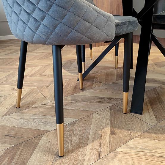 Kárpitozott bársony szék Vermont Velvet grafit