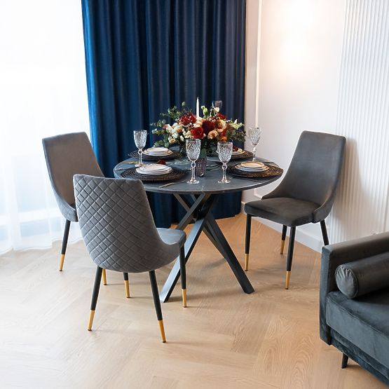 Kárpitozott bársony szék Vermont Velvet grafit