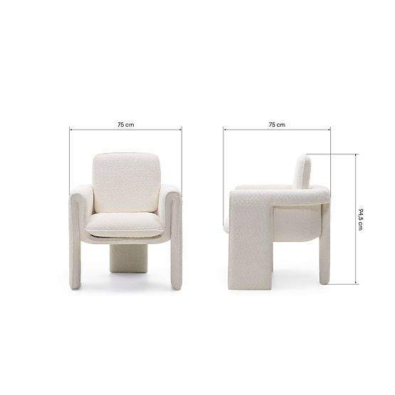 Kárpitozott Campat szék fehér, lekerekített