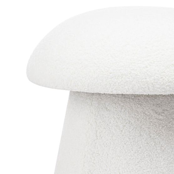 Kárpitozott Cap puff, fehér, boucle, lekerekített formák