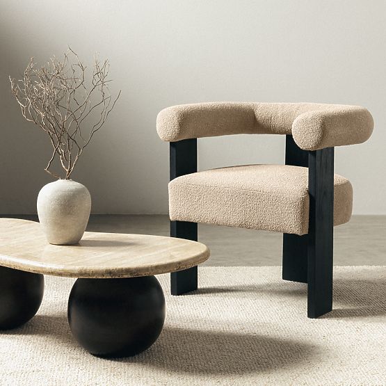 Kárpitozott Chili szék bézs/fekete, gumifa