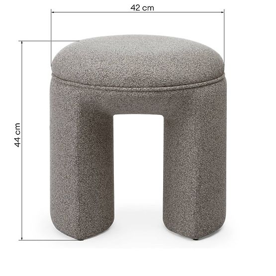 Kárpitozott Cove puff, lekerekített, világosbarna