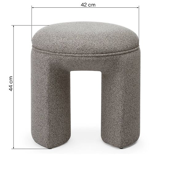 Kárpitozott Cove puff, lekerekített, világosbarna