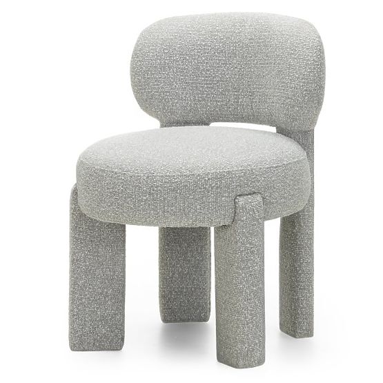 Kárpitozott Falone szék szürke, boucle, lekerekített formák