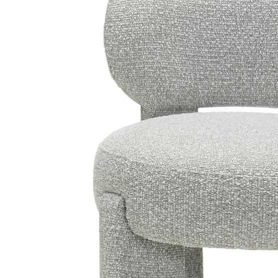 Kárpitozott Falone szék szürke, boucle, lekerekített formák