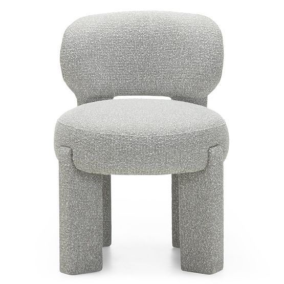 Kárpitozott Falone szék szürke, boucle, lekerekített formák