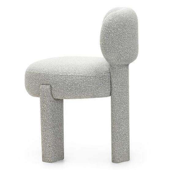 Kárpitozott Falone szék szürke, boucle, lekerekített formák