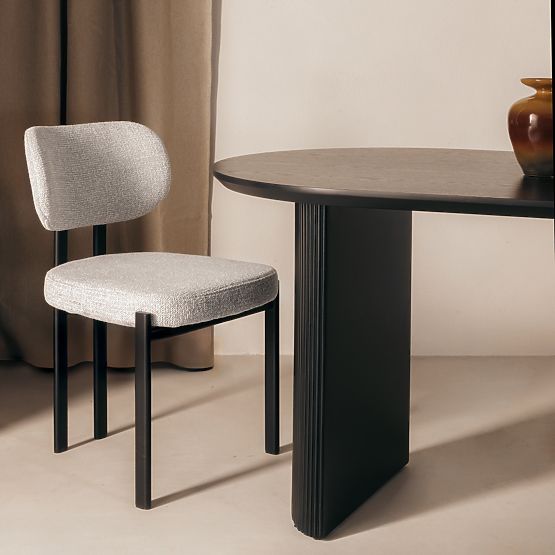 Kárpitozott Flare szék, bézs/fekete lábak