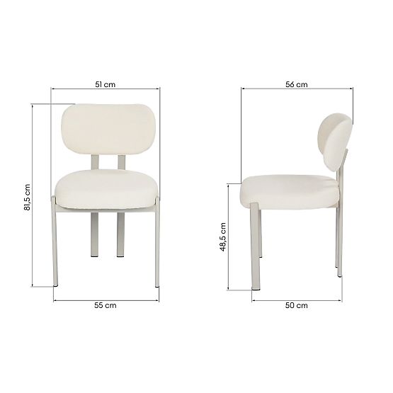 Kárpitozott Flare szék, krém/bézs