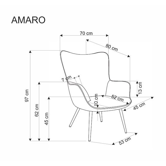 Kárpitozott fotel AMARO - szürke